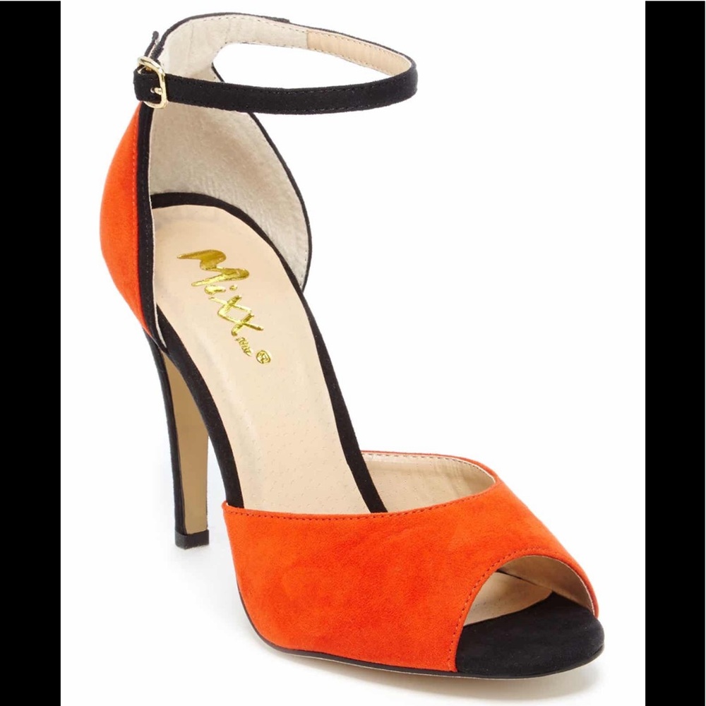 NEW! Mixx Shuz "Sheila" Orange Ankle Strap Sandal